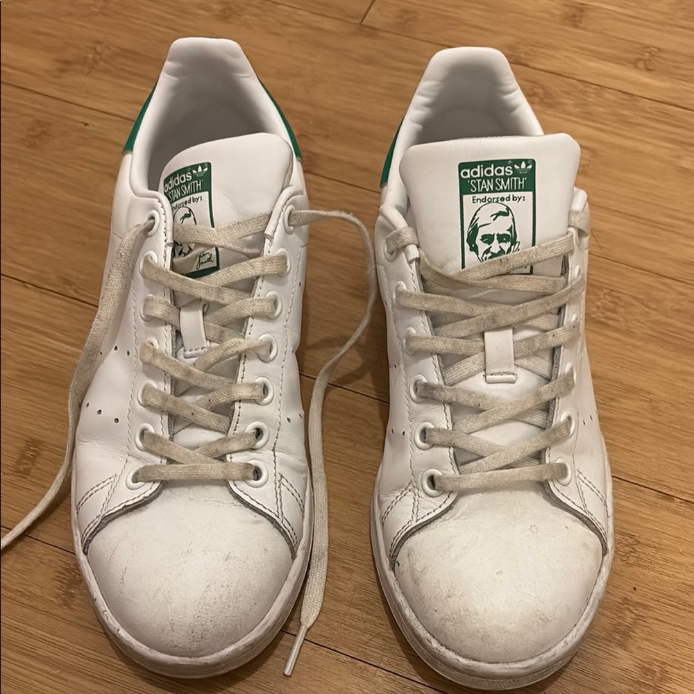 Adidas Stan Smith White and Green Sneakers